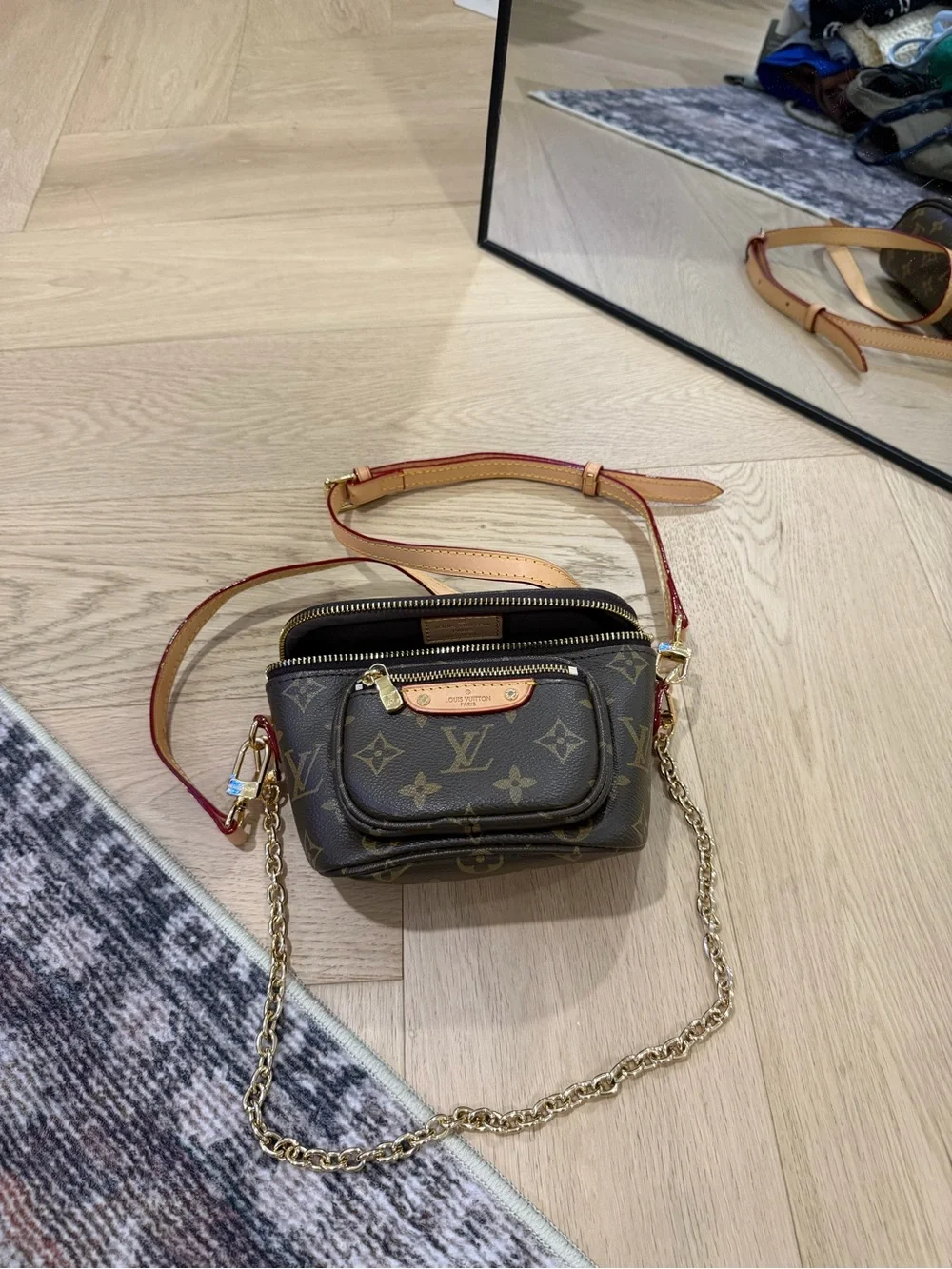 Designer Inspired Brown Monogram Crossbody Bag
